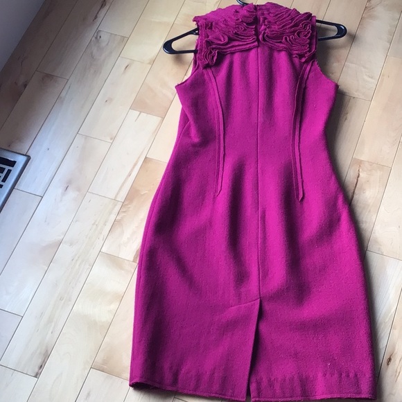 ❤️Sale 2/$40 Robert Rodriguez Statement Collar Wool dress, fuchsia, sz 2 - Picture 3 of 6